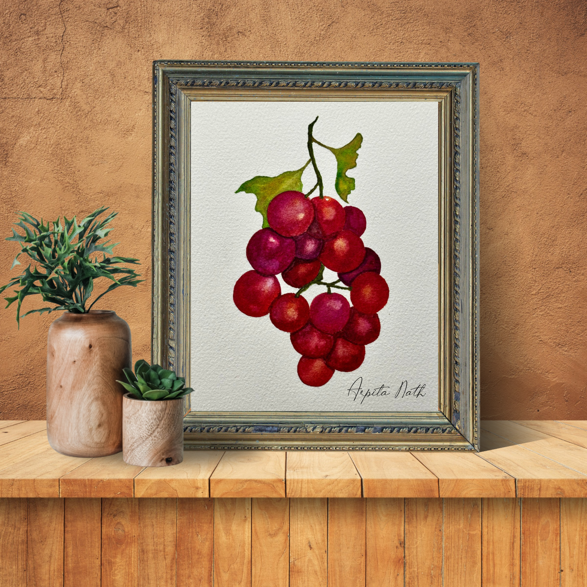 grapes watercolour