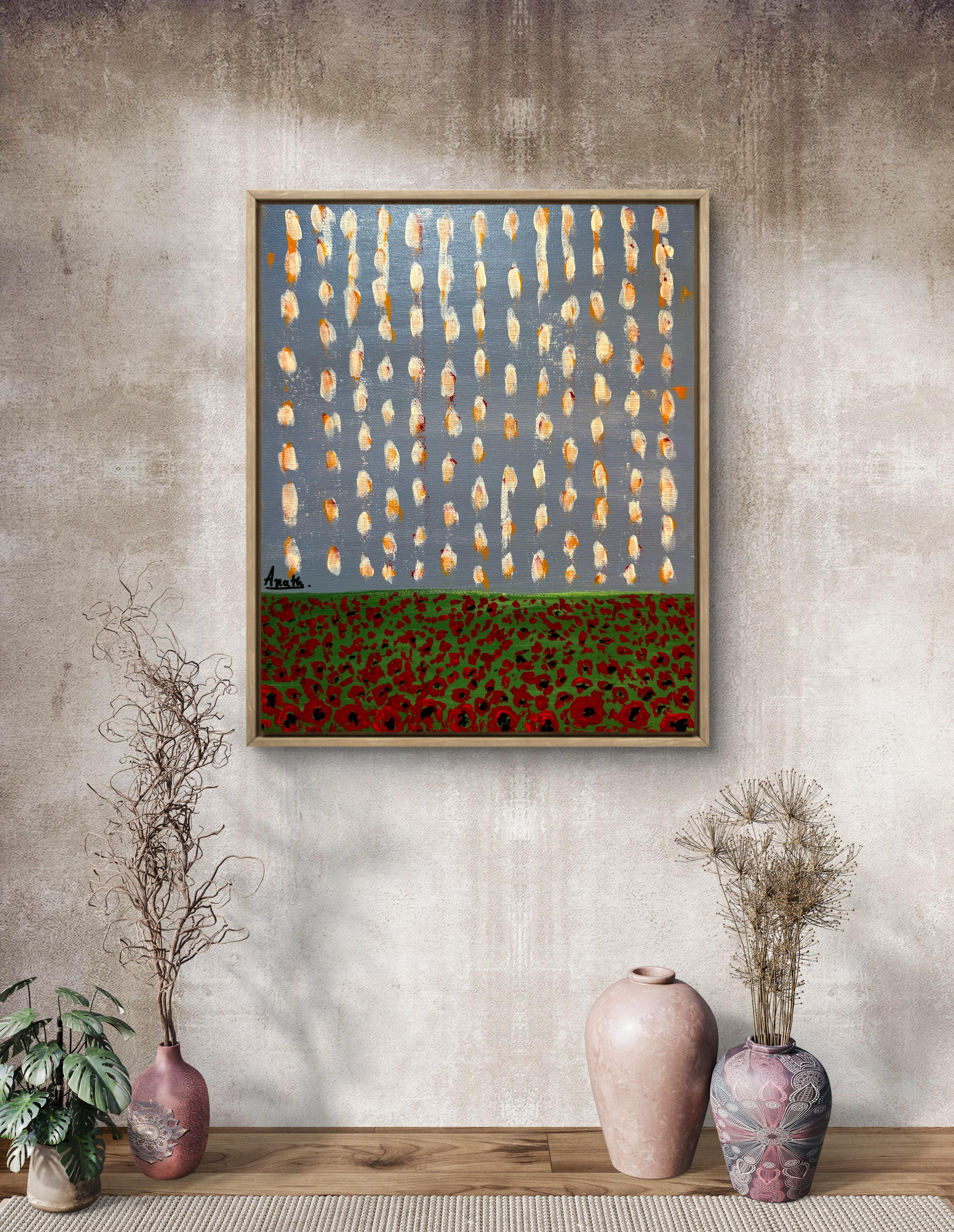 Rain Over Poppy Field